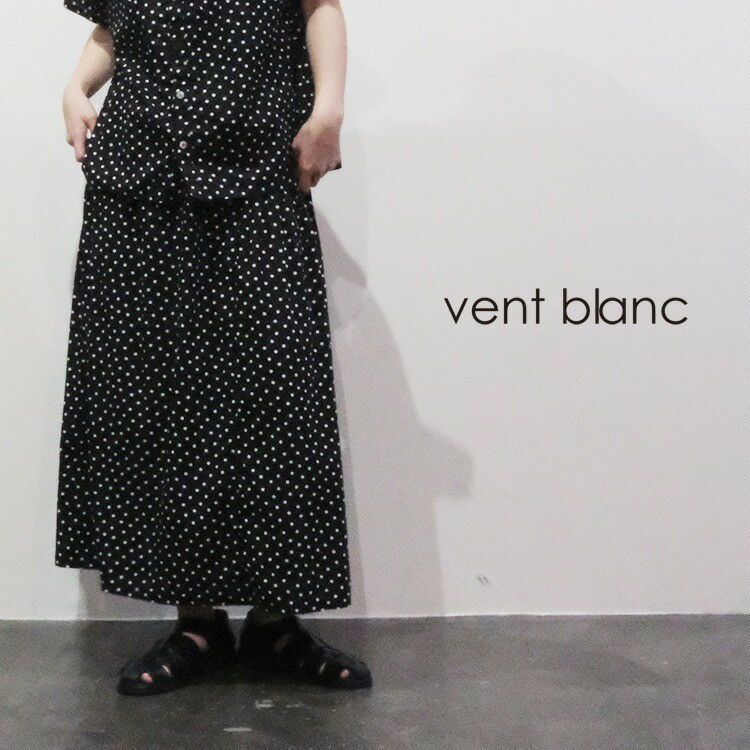 【2026SS 春夏】ランダムドットブロードプリント サイドギャザースカート VBS261488  vent blanc