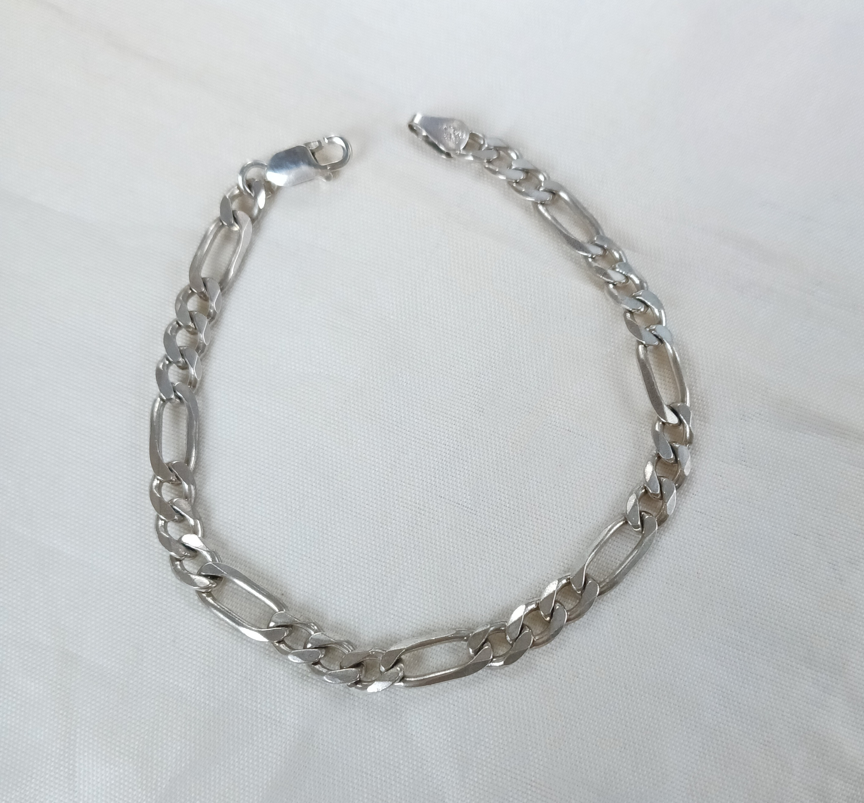 シルバー925 フィガロチェーンブレスレット