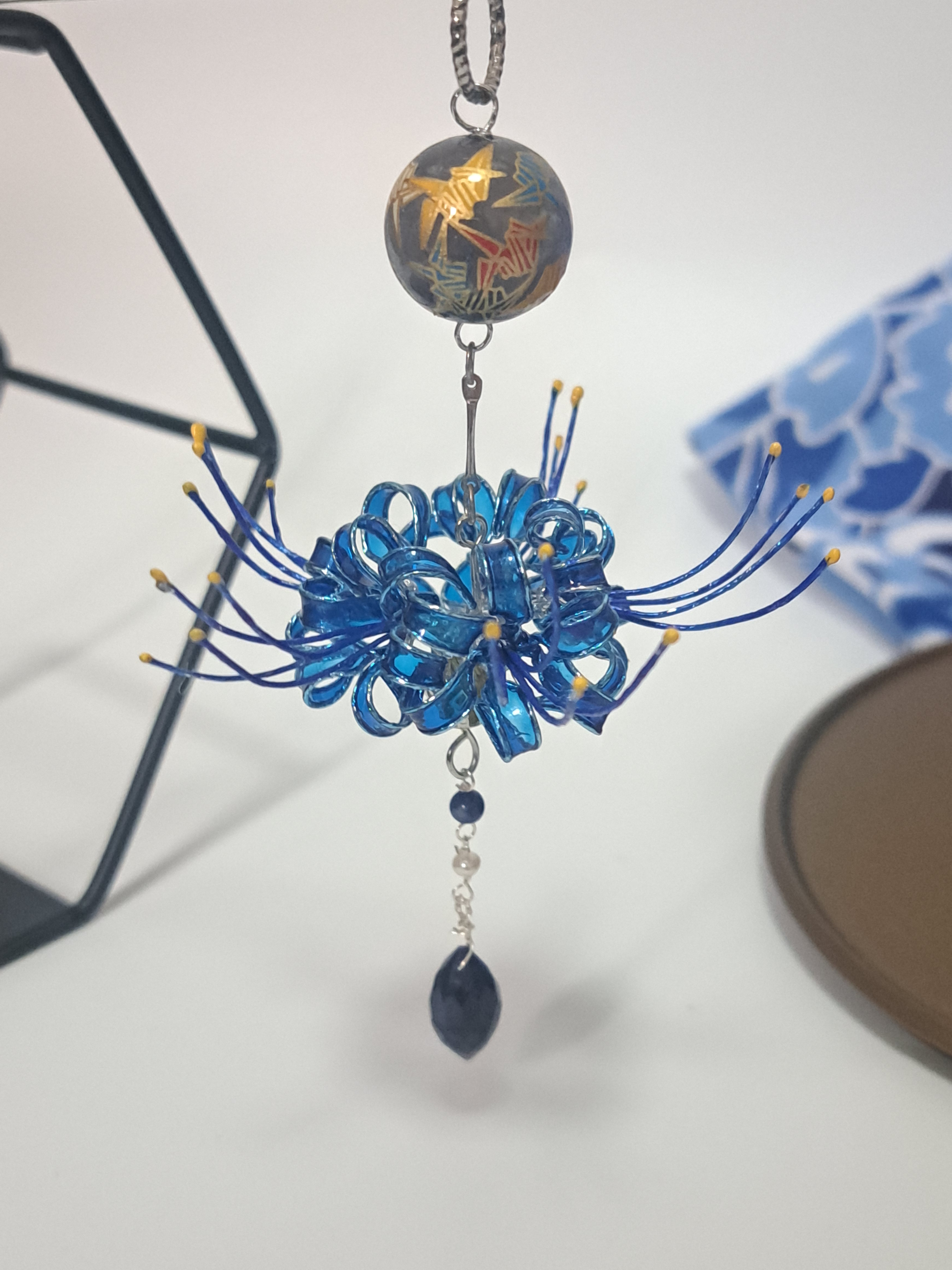 彼岸花　飾り簪～青～