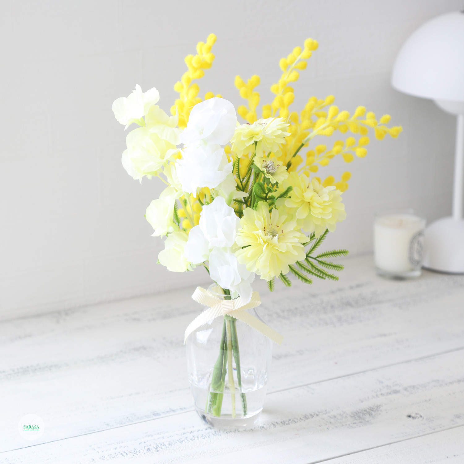 (マジカルウォーターアレンジ)ミモザとイエローデージー