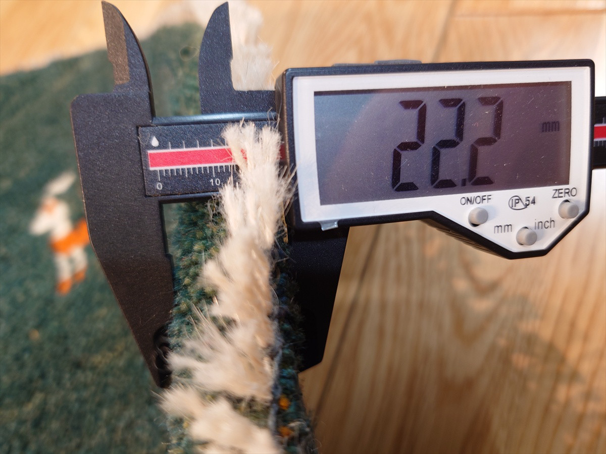 ペルシャ　ギャッベ　楕円形　小判型　玄関マット　ラグ　87Φ60㎝　濃い緑色　RJ12595