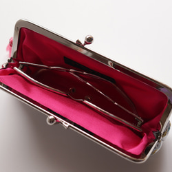 印度絲帶刺繡和牛皮眼鏡筆套，兔子圖案，灰色 第4張的照片