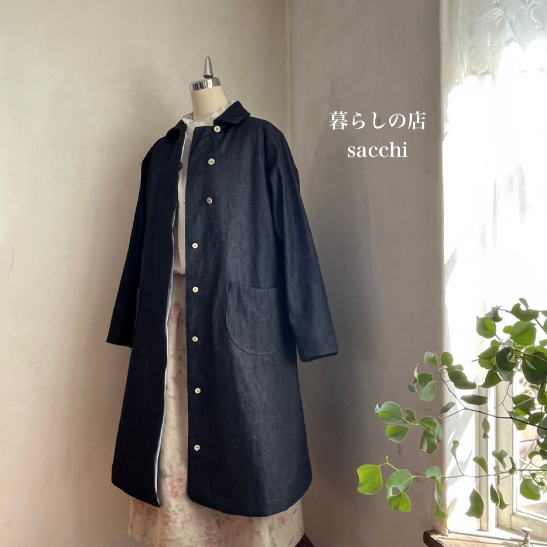 シネマコート　　コットンリネン　デニム　　＊暮らしの店sacchi＊