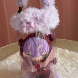 ふわふわファーヤーンのあみぐるみ☆くまちゃん☆ピンク あみぐるみ