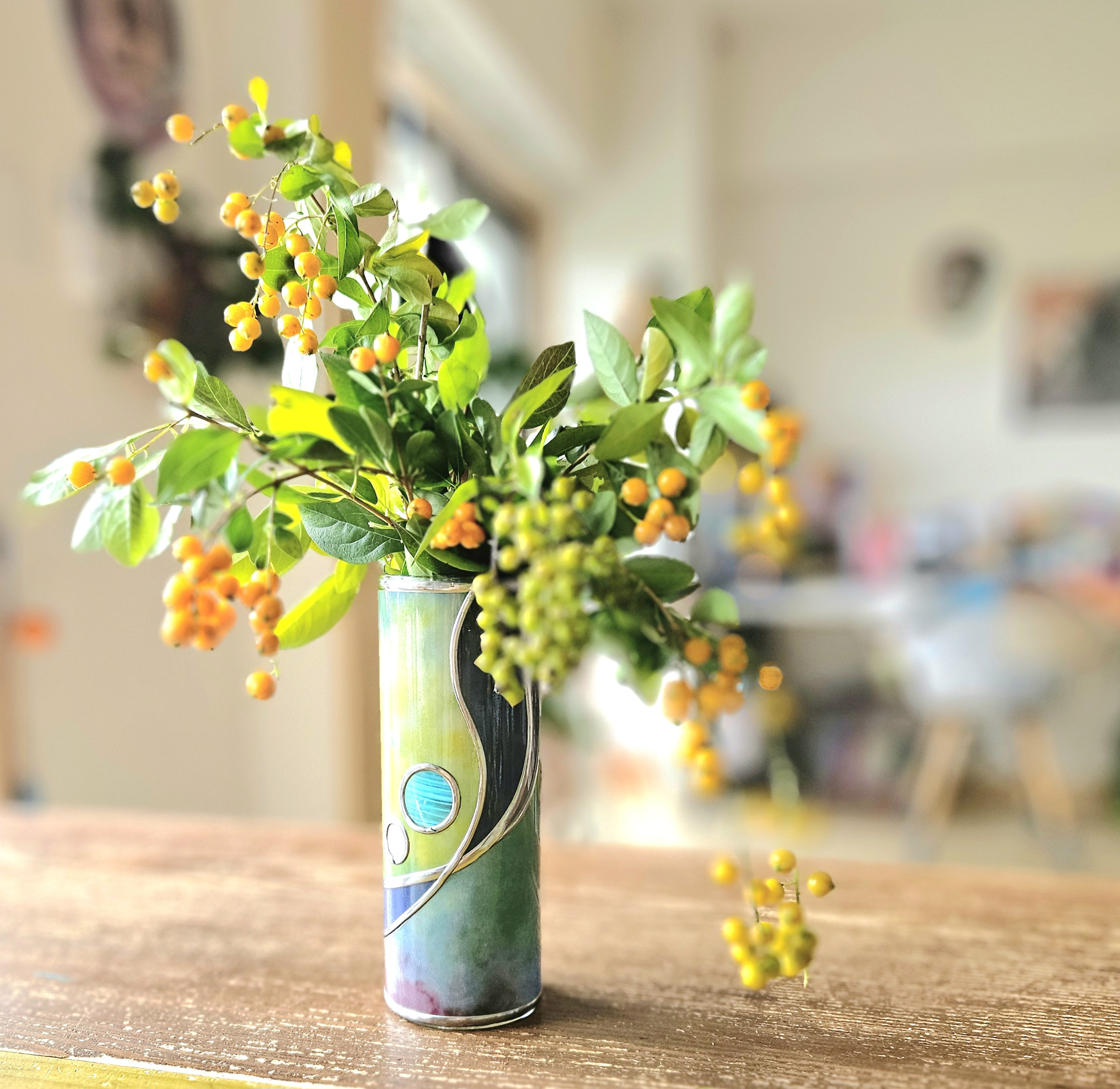 春風の調べ — 1点もの花瓶（グラスアート）