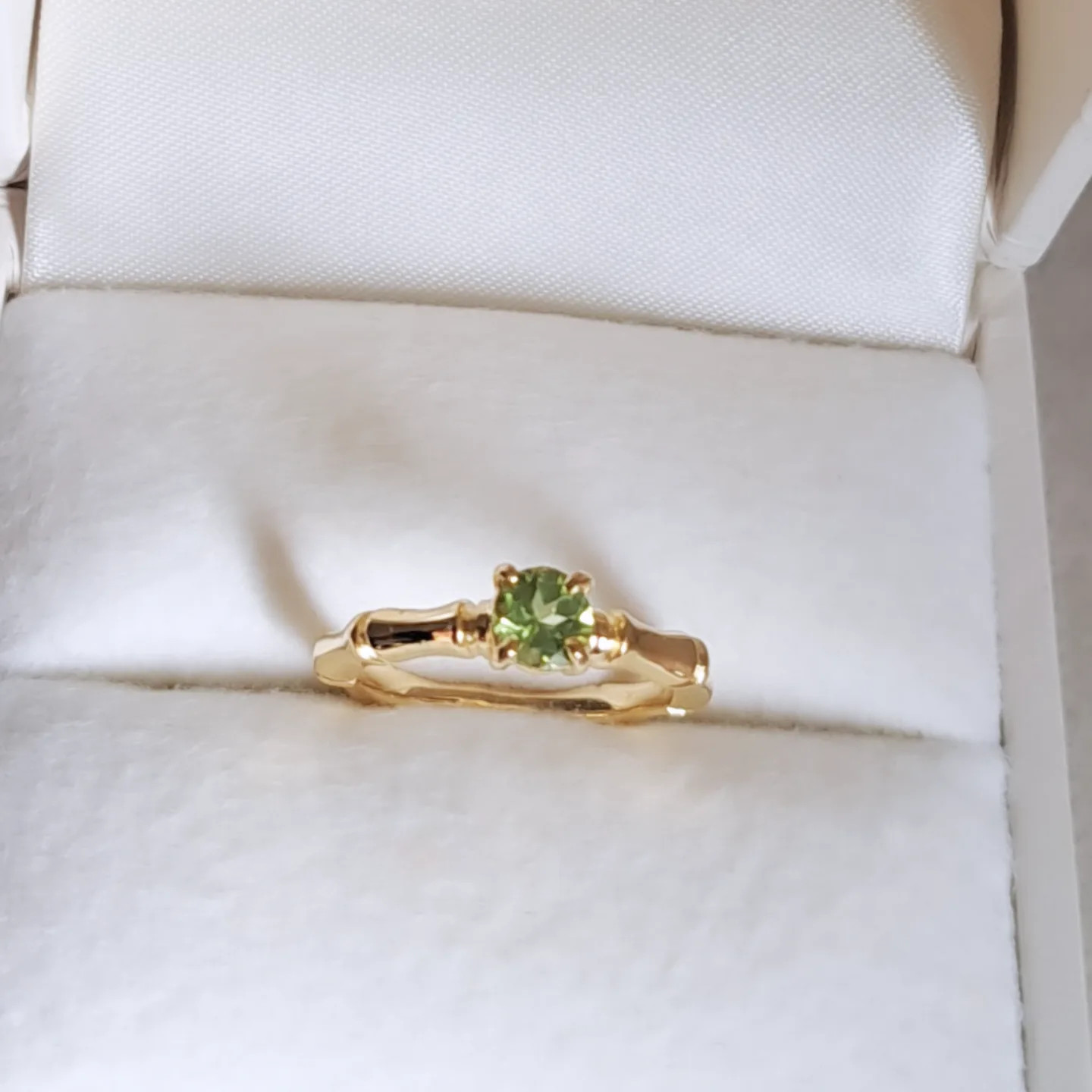 【18金 バンブーリング 立て爪】 竹 バンブー指輪 k18 18k    京都