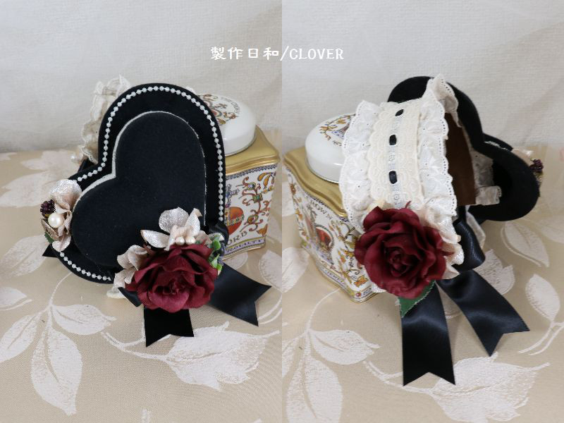 ハートハットカチューシャ/生成レース