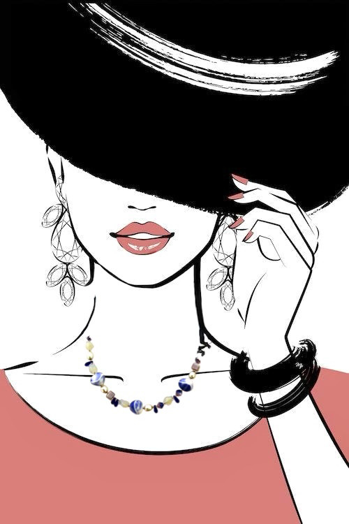 チューリップビーズネックレス