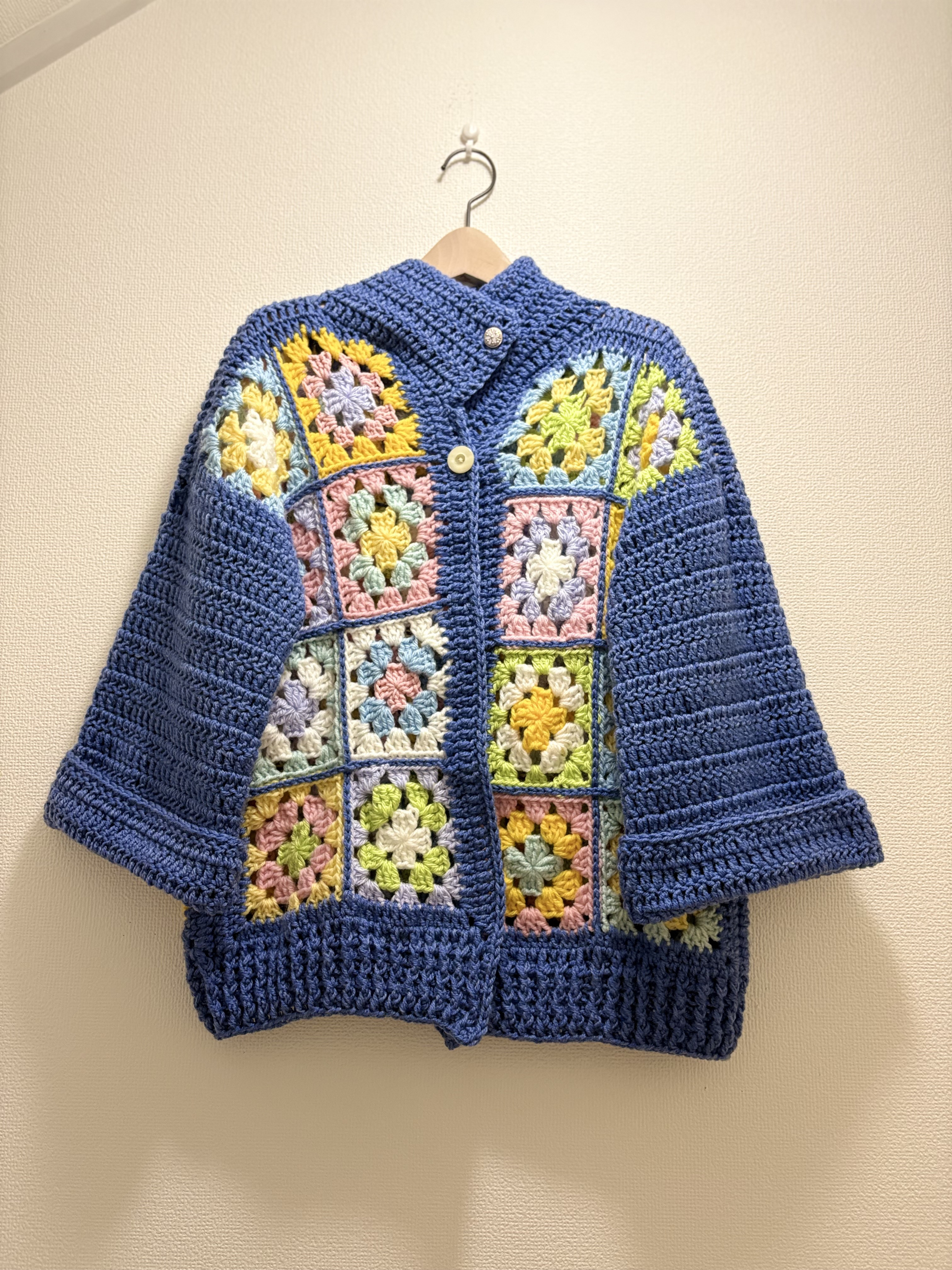 ‪☆handmade‪☆手編み 多機能型モチーフ編みニットオーバー 19,600円