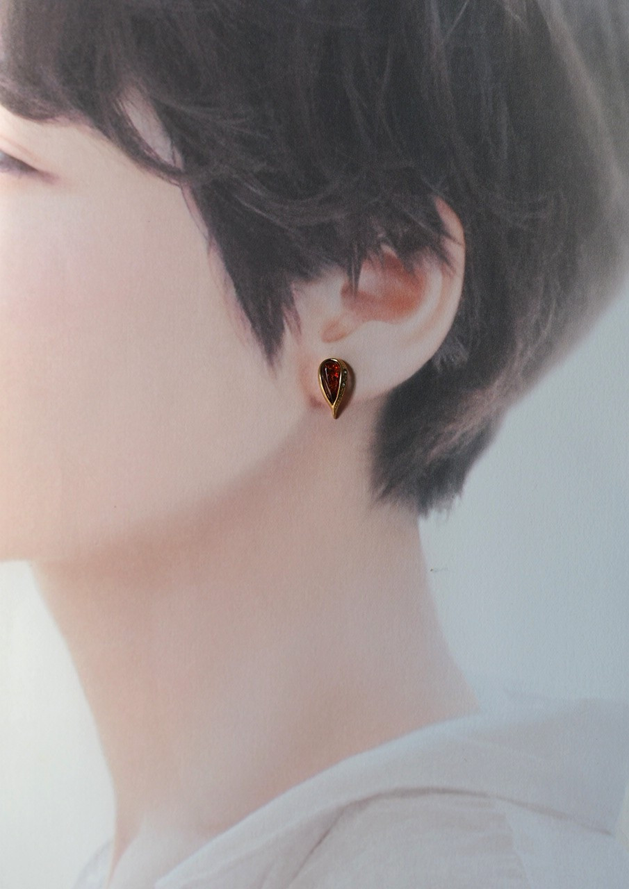 バルト海天然アンバー　雫　S925K18GPピアス（選択）