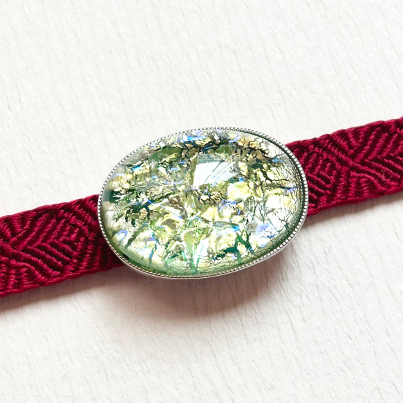 ●帯留 Czech Glass●lime 3枚目の画像