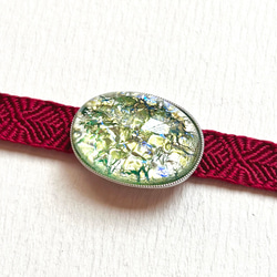 ●帯留 Czech Glass●lime 5枚目の画像