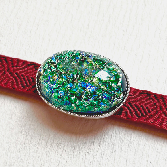 ●帯留 Czech Glass●sea 5枚目の画像