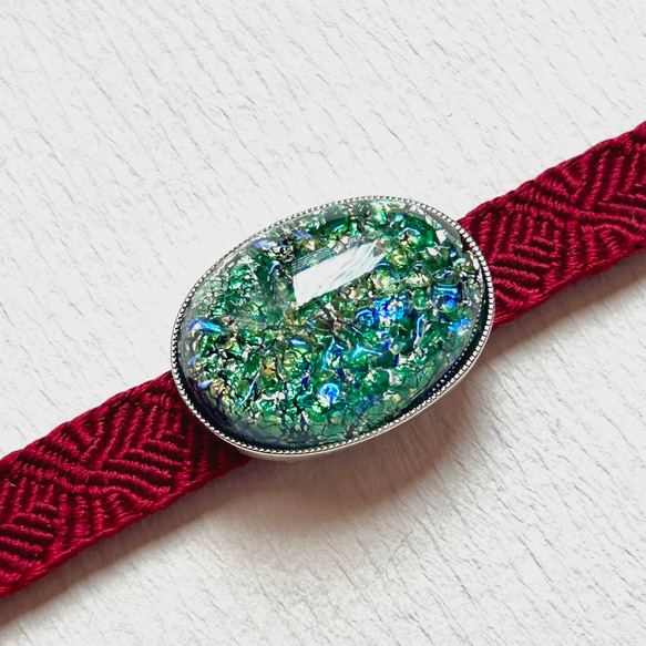 ●帯留 Czech Glass●sea 2枚目の画像