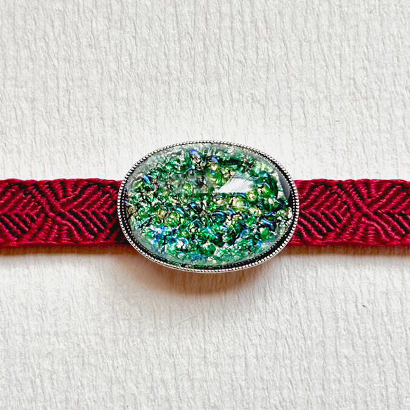 ●帯留 Czech Glass●sea 1枚目の画像