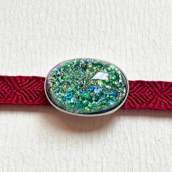 ●帯留 Czech Glass●sea 4枚目の画像