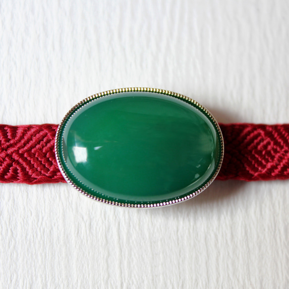 ●帯留 グリーンオニキス 7枚目の画像