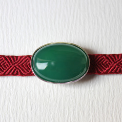 ●帯留 グリーンオニキス 1枚目の画像