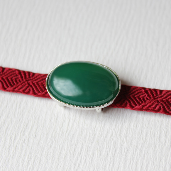 ●帯留 グリーンオニキス 8枚目の画像