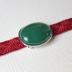 ●帯留 グリーンオニキス 2枚目の画像