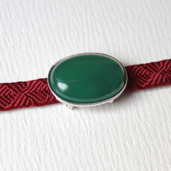 ●帯留 グリーンオニキス 4枚目の画像