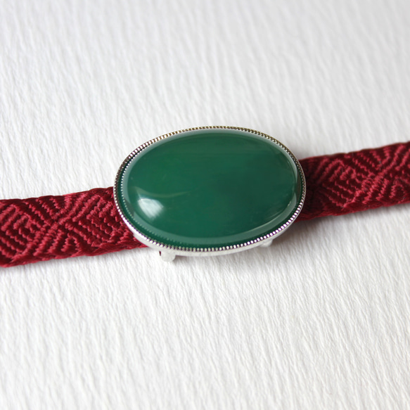 ●帯留 グリーンオニキス 4枚目の画像