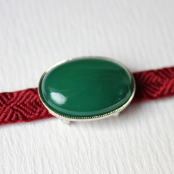 ●帯留 グリーンオニキス 3枚目の画像