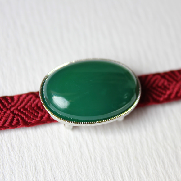 ●帯留 グリーンオニキス 3枚目の画像