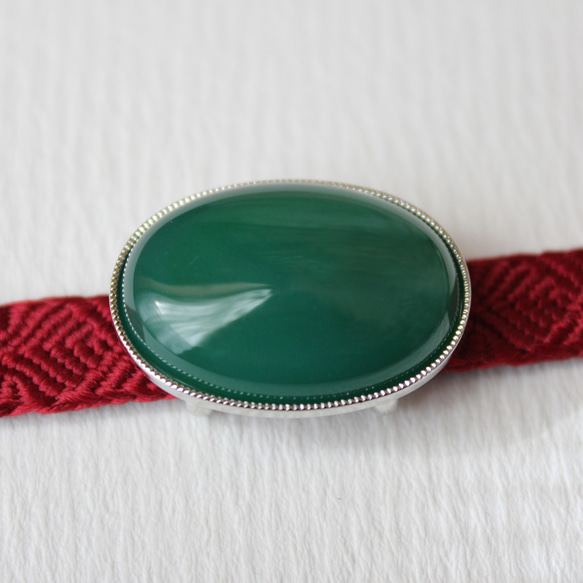 ●帯留 グリーンオニキス 5枚目の画像