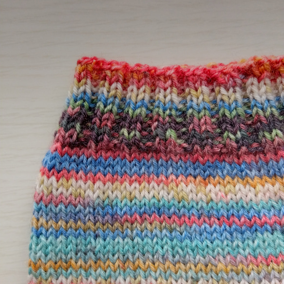 レッグウォーマー☆青・オレンジ色系＊洗濯機OK！ 4枚目の画像