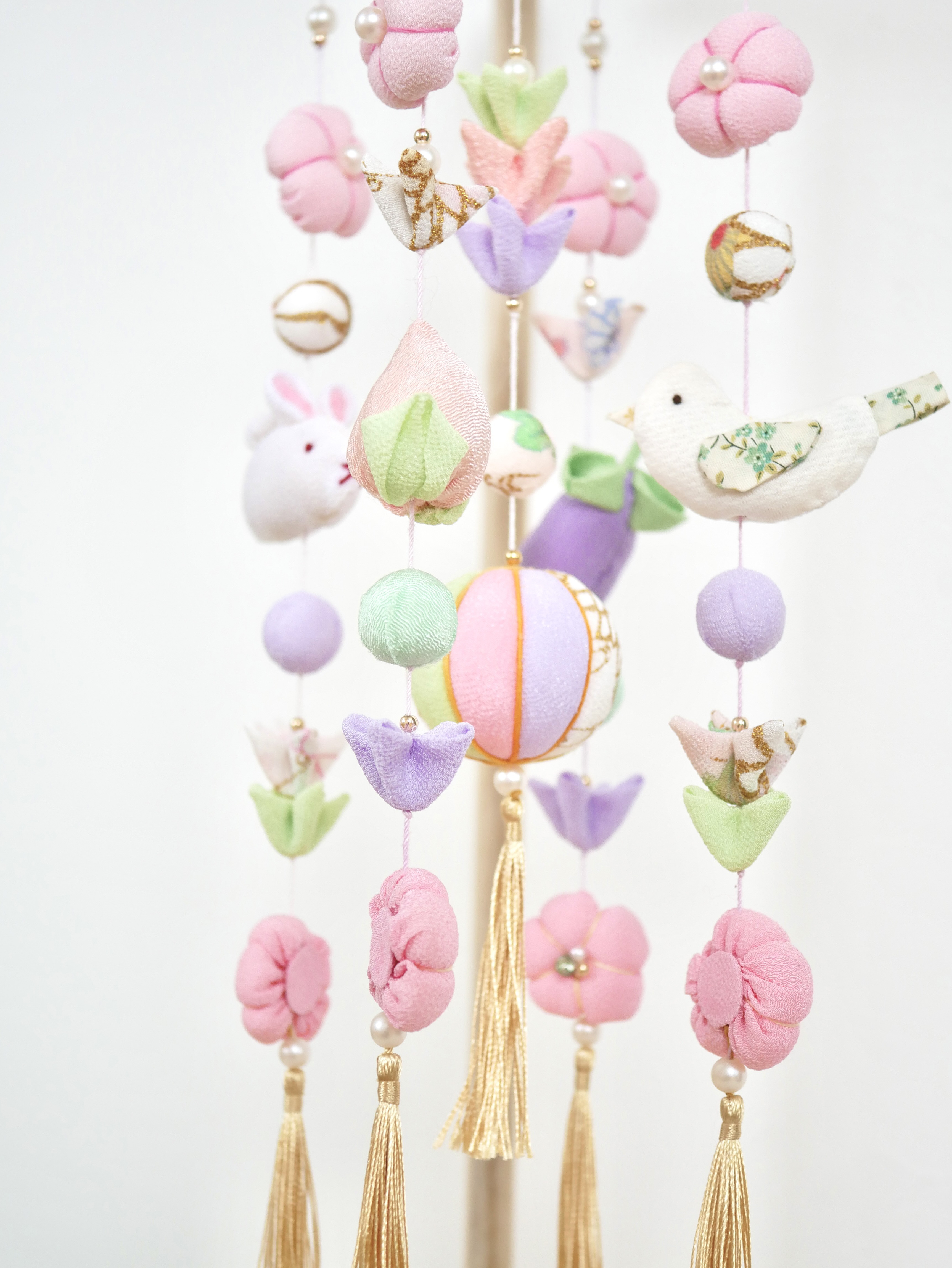 吊るし雛⭐︎つるしびな　パステルカラー♪ 女の子ベビー　　出産祝い　ピンク　桃の花　サイズ中