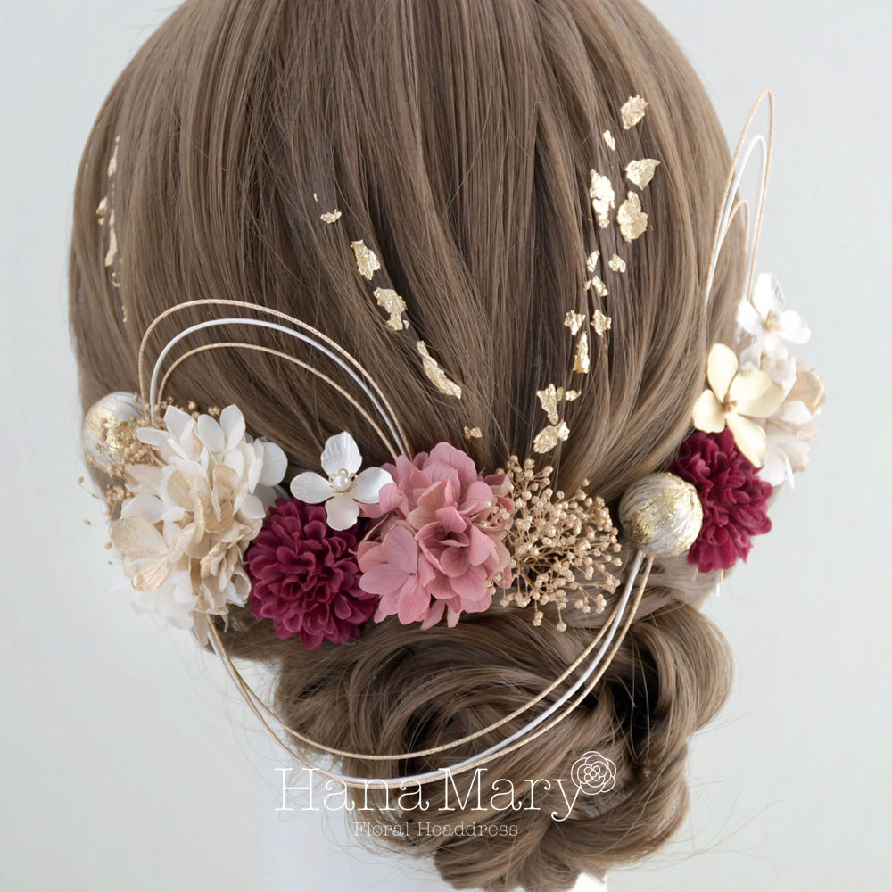 袴　卒業式髪飾り　成人式 髪飾り 卒業式　ヘアアクセ　七五三　赤　ヘア飾り