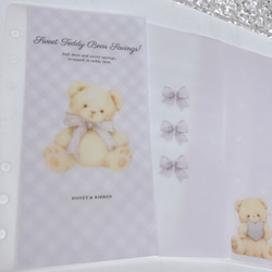 バインダー貯金 Saving リフィル A6サイズ 5枚 Bear 可愛い 大人