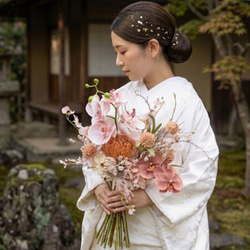 白無垢に合わせたい和装ブーケ/胡蝶蘭ブーケ|前撮りブーケ|和装婚|胡蝶