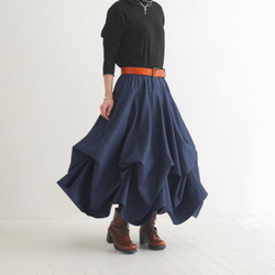 新款牛仔【自由伸展半身裙】銷量超過1500件 * 輕鬆搭配任何服飾 * 隨心所欲而動，展現優美身形 * 靛藍色 第2張的照片