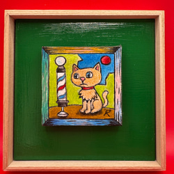 No.100 ジュークボックス 原画 一点もの 猫 絵画 猫アート 上原柳ニ