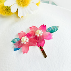 大きめ 40代のヘアゴム 大人 個性的 グリーン 北欧風 リーフ ヘア