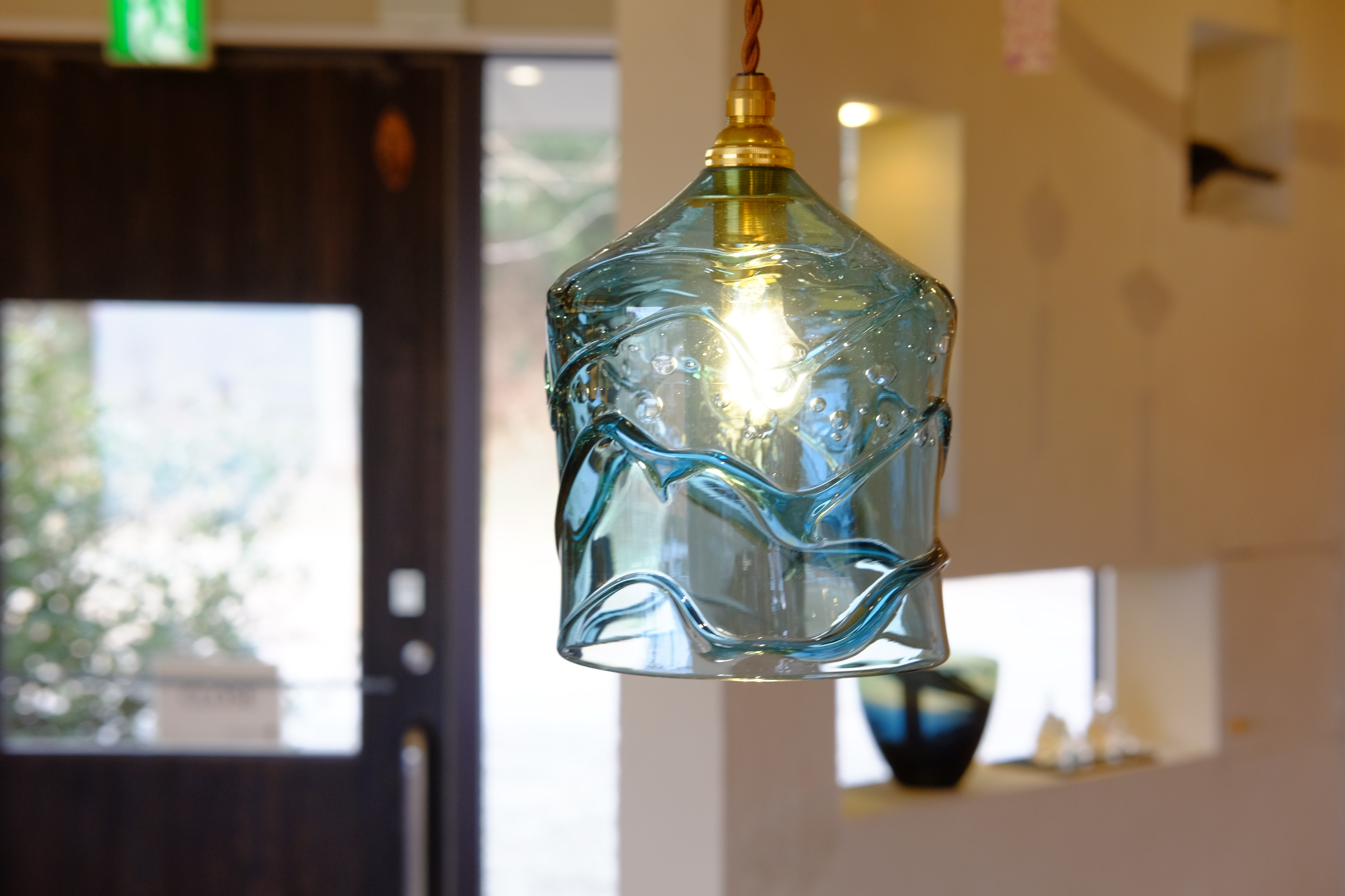 クラシックブルーのペンダントライト（長）