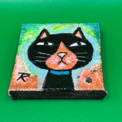 No.100 ジュークボックス 原画 一点もの 猫 絵画 猫アート 上原柳ニ