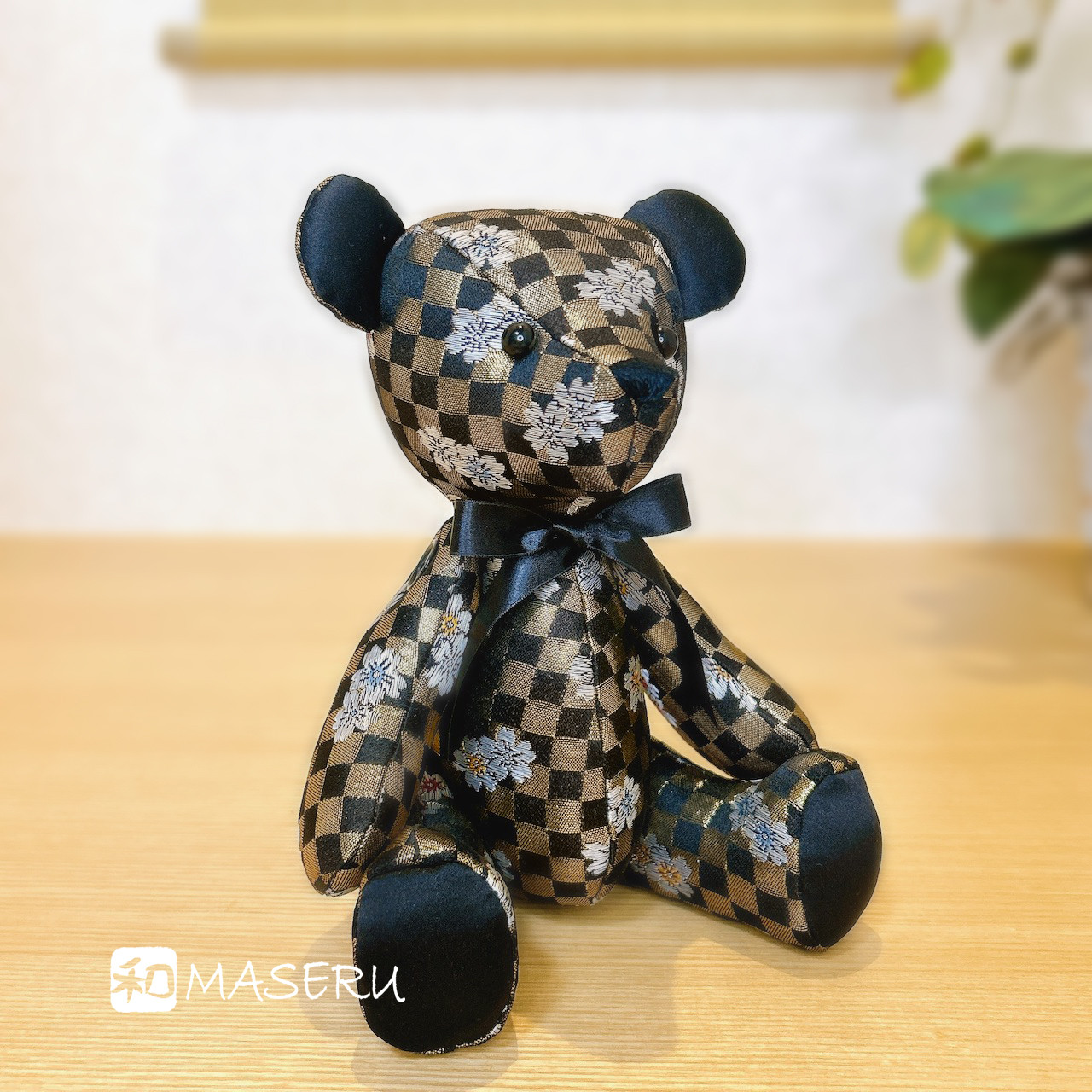 金襴テディベア　＊ICHIMATSU＊　日本伝統生地「金襴」の豪華絢爛  和風ベア ⭐︎無料ギフトラッピング⭐︎