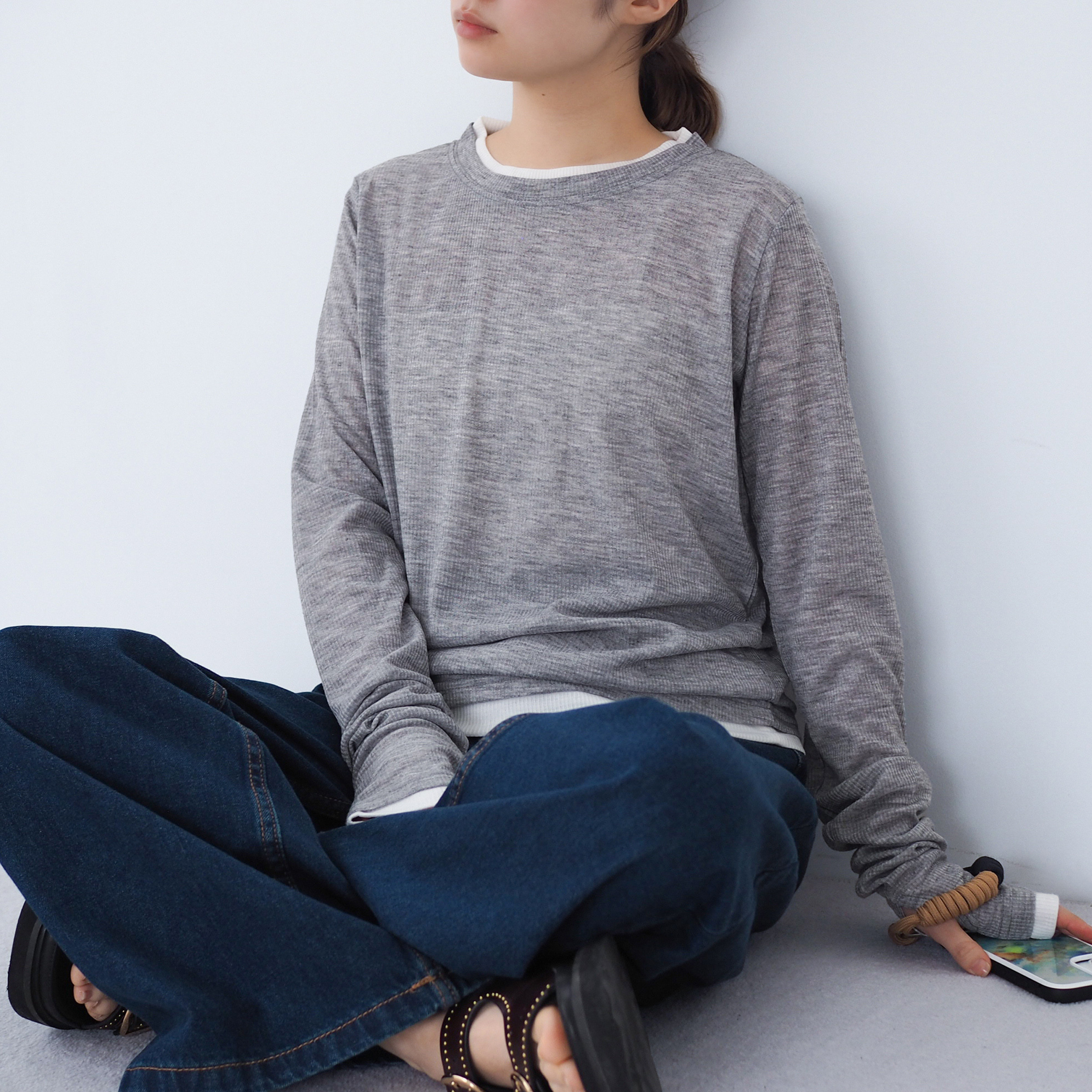 シアーフィンガーホールプルオーバー(長袖Tシャツ) 4,675円