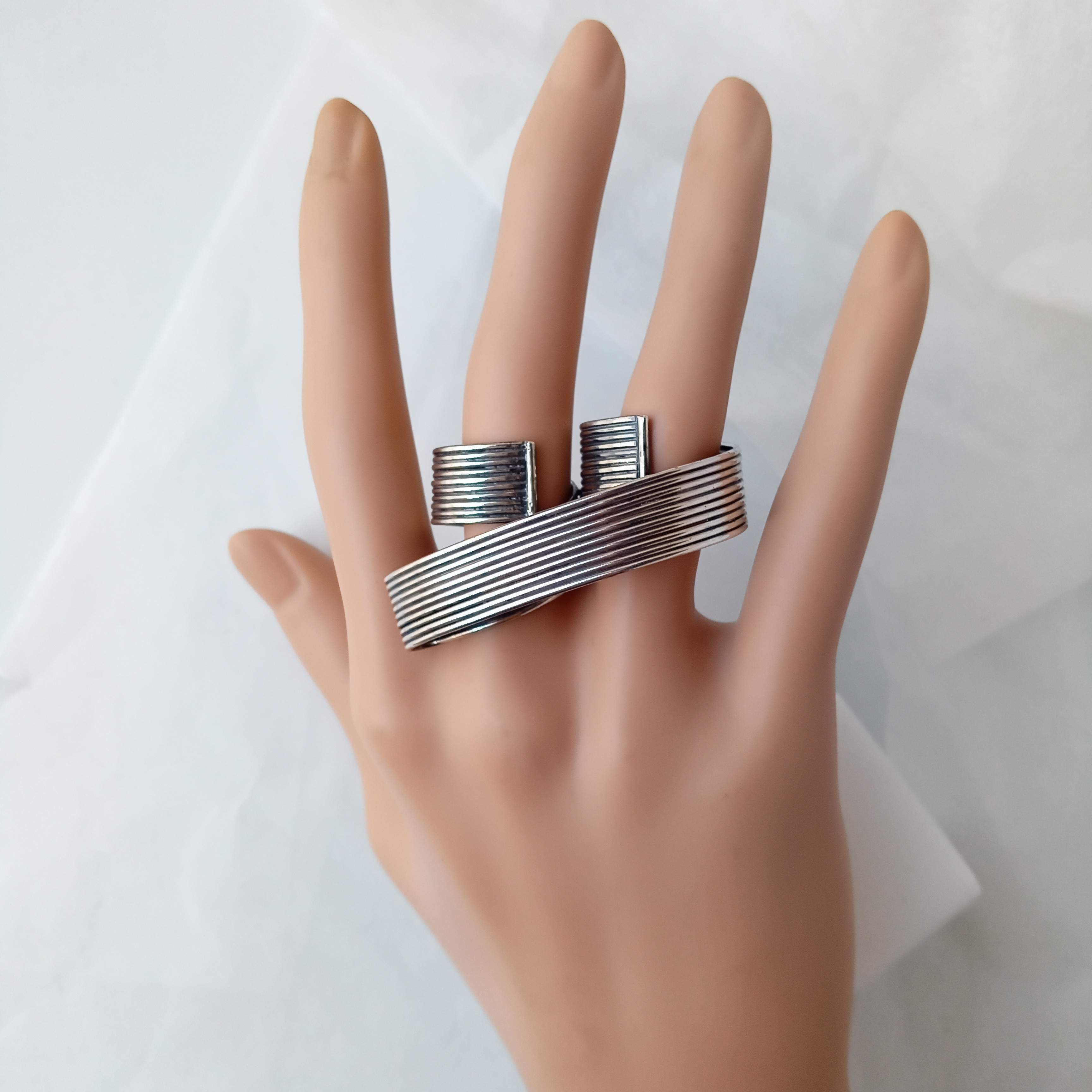 Handcrafted　シルバーリング「silver wire belt 2ring」フリーサイズ