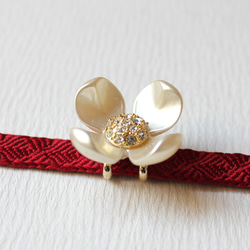 ●帯留/帯留め 4枚花弁の花 5枚目の画像