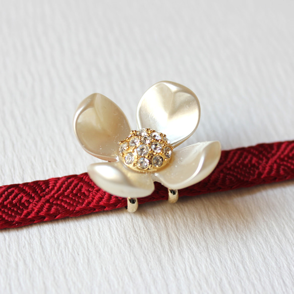 ●帯留/帯留め 4枚花弁の花 4枚目の画像