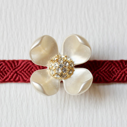 ●帯留/帯留め 4枚花弁の花 1枚目の画像