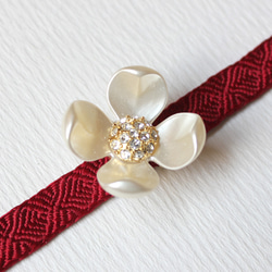 ●帯留/帯留め 4枚花弁の花 2枚目の画像