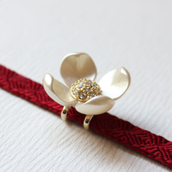 ●帯留/帯留め 4枚花弁の花 7枚目の画像