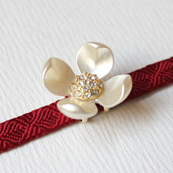 ●帯留/帯留め 4枚花弁の花 3枚目の画像