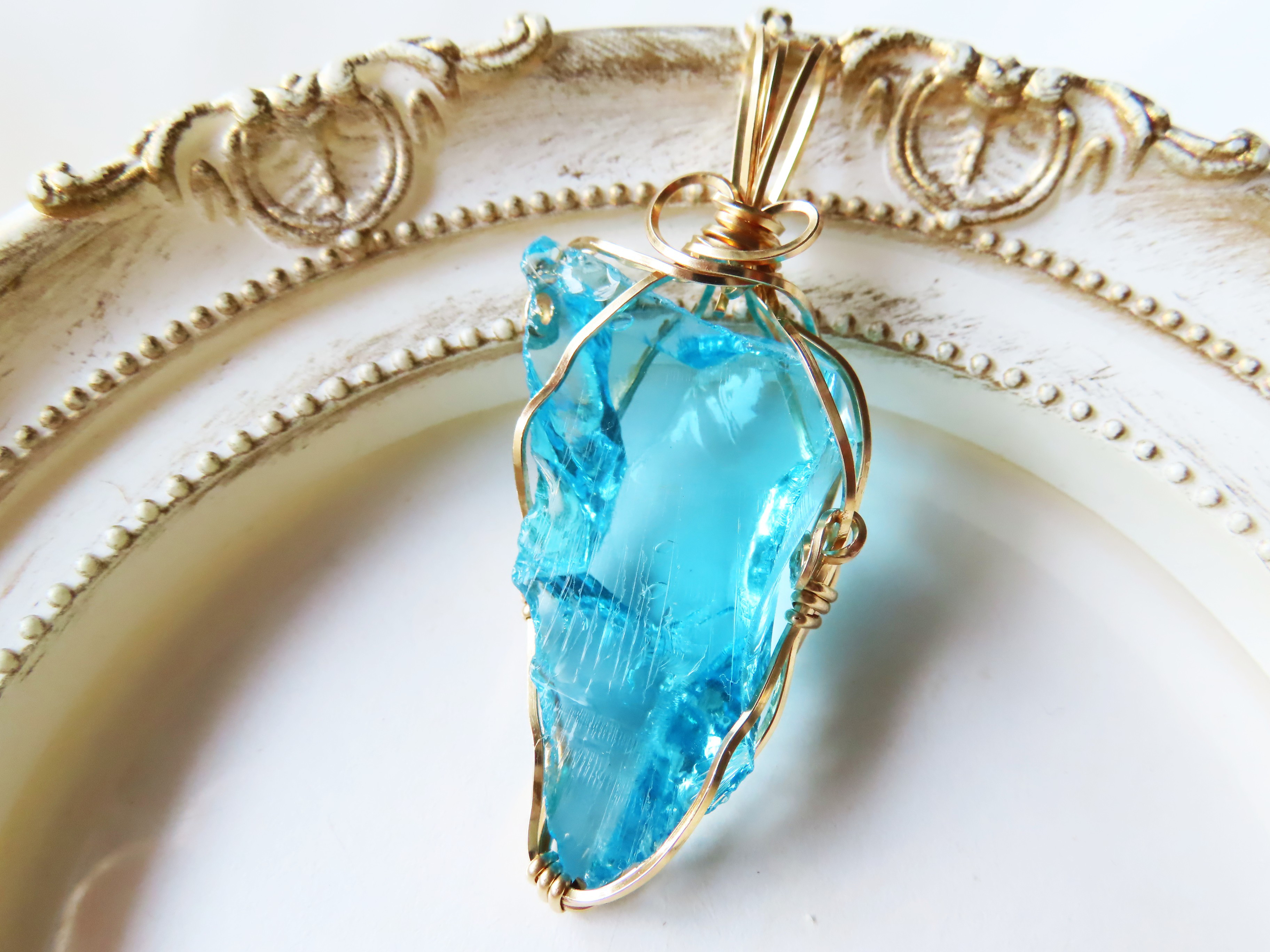 アンダラクリスタル　エレクトリックブルー　14kgfペンダント　「無限の可能性を引き出す」