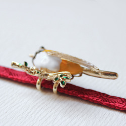 ●帯留/帯留め 黄色い小鳥 7枚目の画像